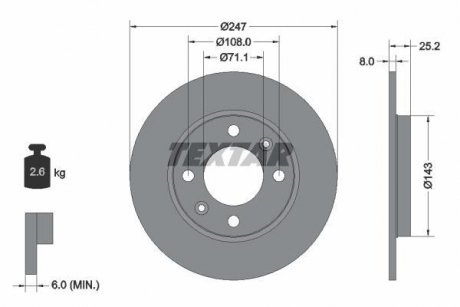 Тормозной диск TEXTAR 92055003