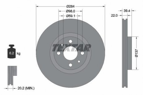 Тормозной диск TEXTAR 92055203
