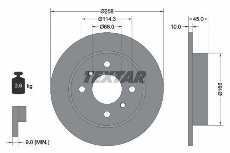 Гальмівний диск TEXTAR 92056400 (фото 1)