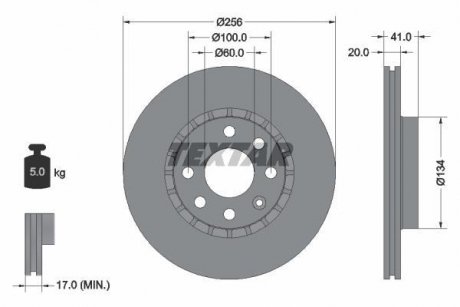 Тормозной диск TEXTAR 92056503 (фото 1)