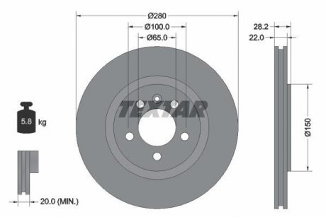 Тормозной диск TEXTAR 92057100
