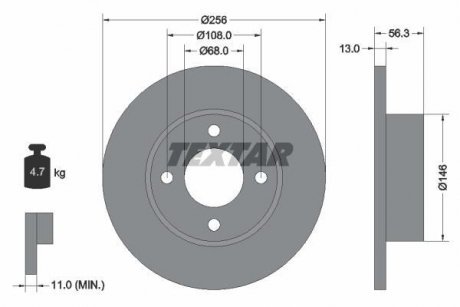 Тормозной диск TEXTAR 92057800 (фото 1)