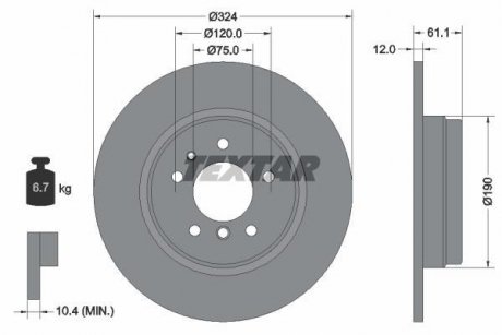 Тормозной диск TEXTAR 92058400
