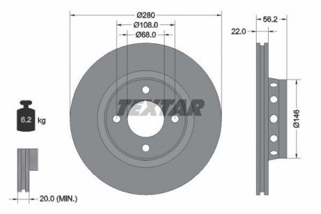 Тормозной диск TEXTAR 92060600 (фото 1)