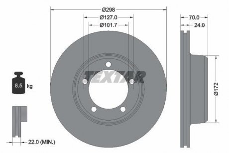Гальмівний диск TEXTAR 92061300 (фото 1)