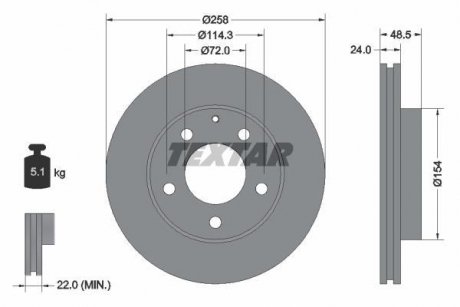 Тормозной диск TEXTAR 92062000