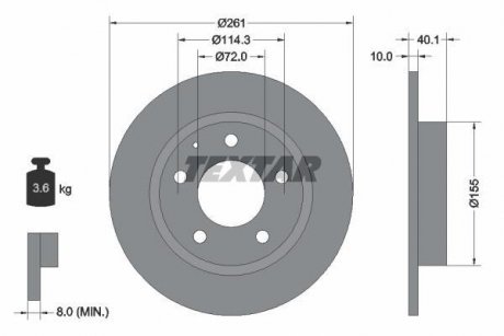 Тормозной диск TEXTAR 92062100