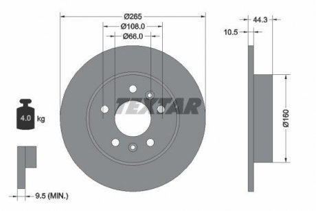 Тормозной диск TEXTAR 92065100