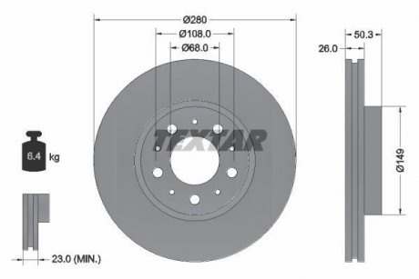Тормозной диск TEXTAR 92066703 (фото 1)