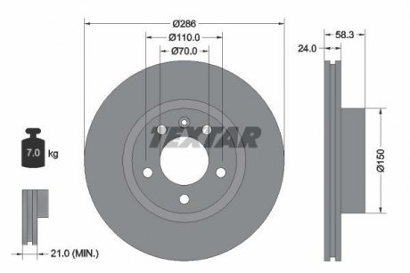 Тормозной диск TEXTAR 92066903