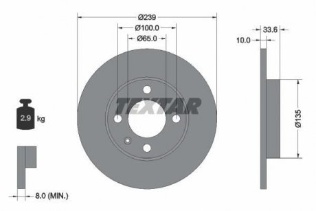 Тормозной диск TEXTAR 92071903 (фото 1)