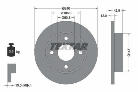 Тормозной диск TEXTAR 92075303