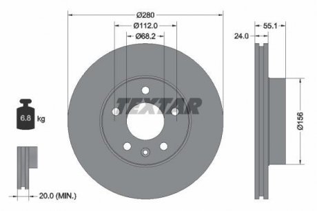Тормозной диск TEXTAR 92083803 (фото 1)