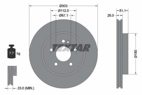 Тормозной диск TEXTAR 92089905