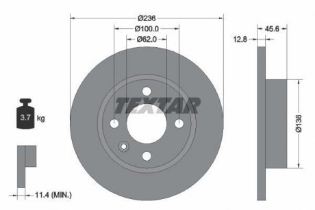 Тормозной диск TEXTAR 92090200 (фото 1)