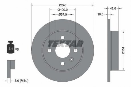 Тормозной диск TEXTAR 92092003