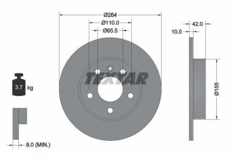 Тормозной диск TEXTAR 92092103