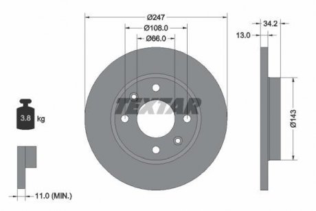 Тормозной диск TEXTAR 92092803