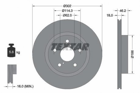 Гальмівний диск TEXTAR 92093500 (фото 1)