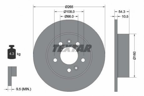 Тормозной диск TEXTAR 92096300 (фото 1)