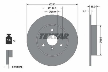 Тормозной диск TEXTAR 92097603