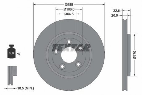 Тормозной диск TEXTAR 92099100