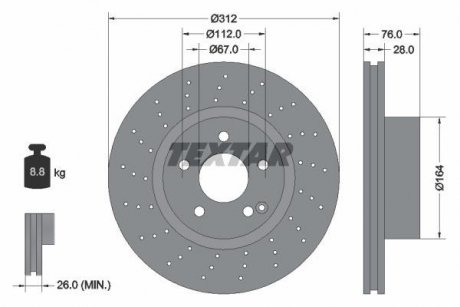 Тормозной диск TEXTAR 92099305