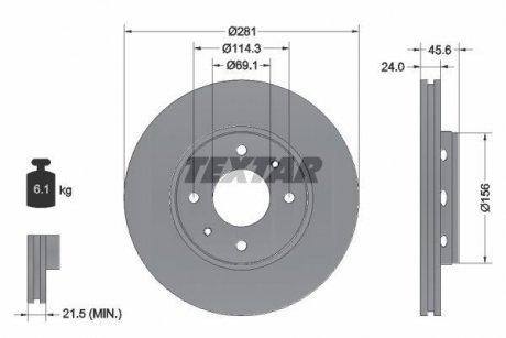 Тормозной диск TEXTAR 92100403 (фото 1)