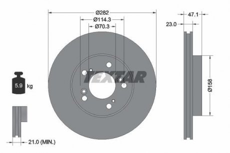 Тормозной диск TEXTAR 92101000