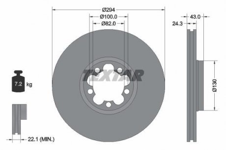 Тормозной диск TEXTAR 92103803 (фото 1)