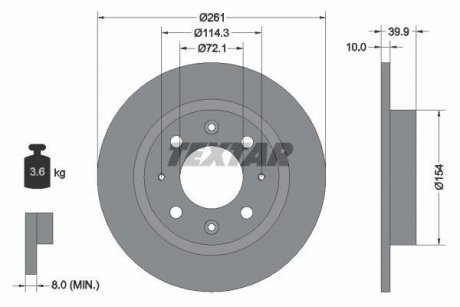 Тормозной диск TEXTAR 92104300 (фото 1)
