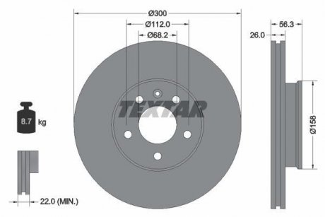 Тормозной диск TEXTAR 92109803 (фото 1)