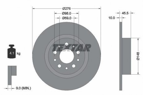 Тормозной диск TEXTAR 92114703 (фото 1)