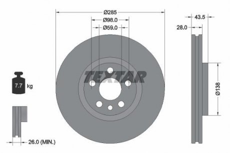 Тормозной диск TEXTAR 92115003