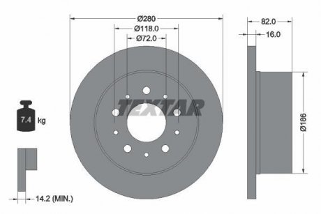 Тормозной диск TEXTAR 92116103