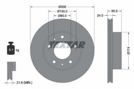 Тормозной диск TEXTAR 92116703 (фото 1)