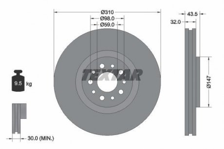 Тормозной диск TEXTAR 92118100 (фото 1)