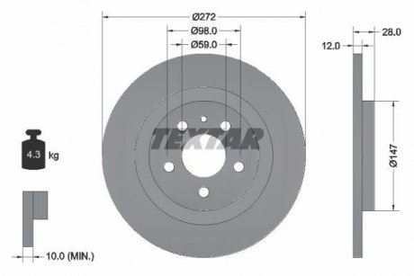 Тормозной диск TEXTAR 92118203