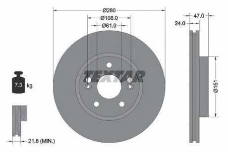 Тормозной диск TEXTAR 92118903
