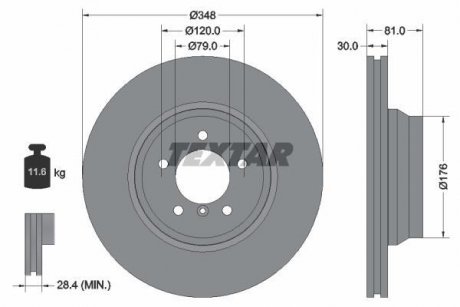 Тормозной диск TEXTAR 92122905 (фото 1)
