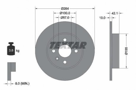 Тормозной диск TEXTAR 92124703 (фото 1)