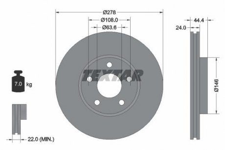 Гальмівний диск TEXTAR 92124803 (фото 1)