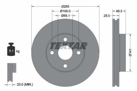 Гальмівний диск TEXTAR 92125803