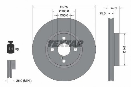 Тормозной диск TEXTAR 92126003 (фото 1)