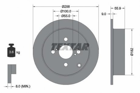 Гальмівний диск TEXTAR 92126103 (фото 1)