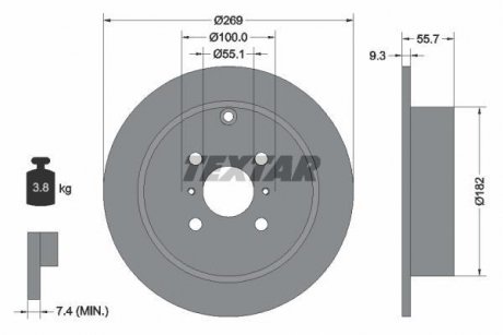 Тормозной диск TEXTAR 92126203 (фото 1)