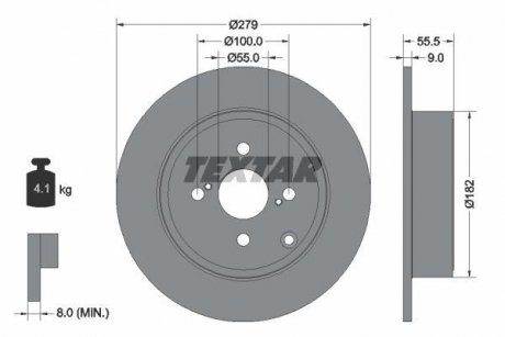 Тормозной диск TEXTAR 92126303 (фото 1)