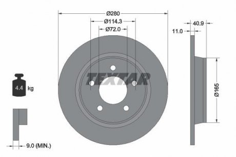 Тормозной диск TEXTAR 92130600