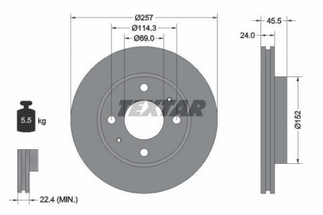 Тормозной диск TEXTAR 92130800 (фото 1)