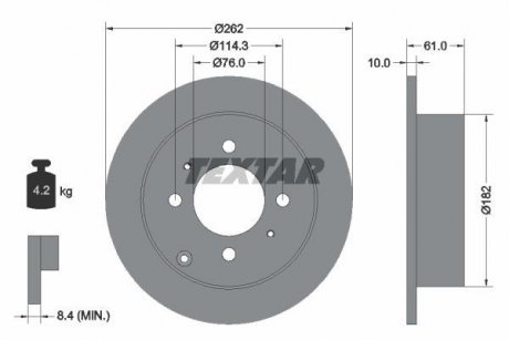 Тормозной диск TEXTAR 92130900 (фото 1)